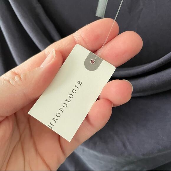 NWT New Anthropologie Cupro Cold Shoulder Drape Shirt Size M - Picture 4 of 8